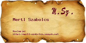 Mertl Szabolcs névjegykártya